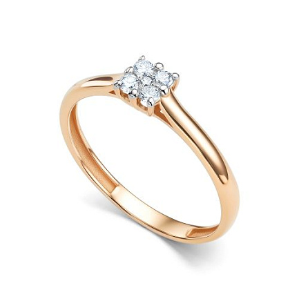 Кольцо из красного золота с бриллиантами