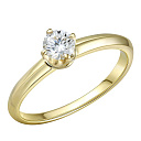 Кольцо из желтого золота с бриллиантом