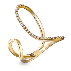 Кольцо из желтого золота с бриллиантом