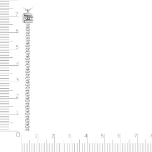 Колье из белого золота с фианитом, плетение якорное
