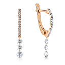 Серьги с английским замком из красного золота с бриллиантами