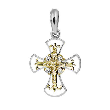 Крест из серебра с бриллиантами