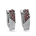 Серьги с английским замком из серебра с фианитами