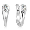 Серьги с английским замком из белого золота с бриллиантом