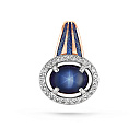 Подвеска из красного золота с бриллиантами, сапфиром