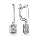 Серьги с английским замком из белого золота с бриллиантами