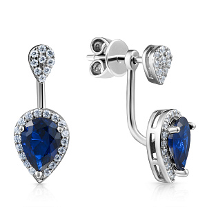 Серьги из серебра с фианитами