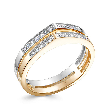 Кольцо из красного золота с бриллиантами