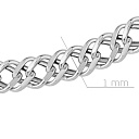 Браслет автомат из белого золота, плетение двойной ромб