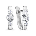 Серьги с английским замком из белого золота с бриллиантами