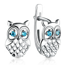 Серьги детские из серебра с фианитом