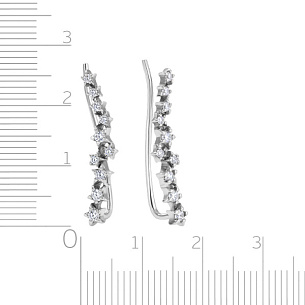 Серьги из серебра с фианитом