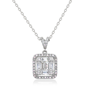 Колье из белого золота с бриллиантом