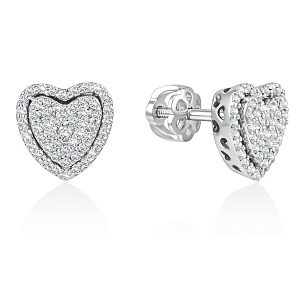 Серьги из белого золота с бриллиантом