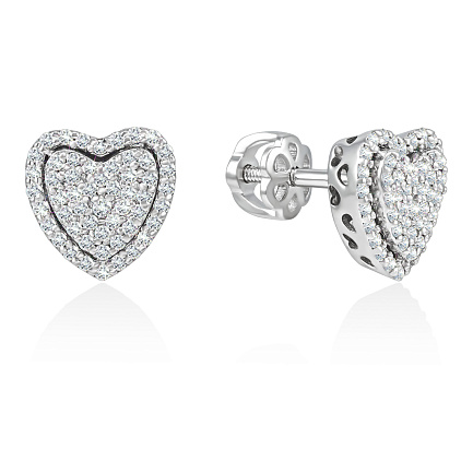 Серьги из белого золота с бриллиантами