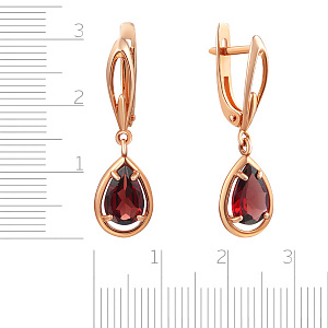 Серьги из красного золота с фианитом