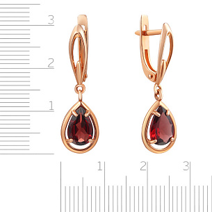 Серьги из красного золота с фианитом