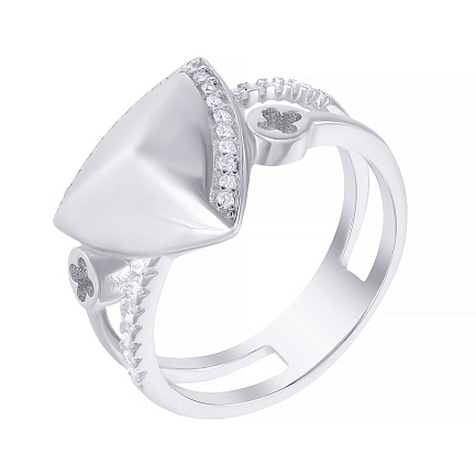 Кольцо из серебра с фианитом