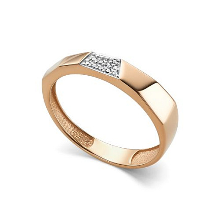 Кольцо из красного золота с бриллиантами