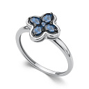 Кольцо из белого золота с сапфирами