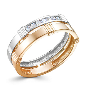 Кольцо из красного золота с бриллиантами