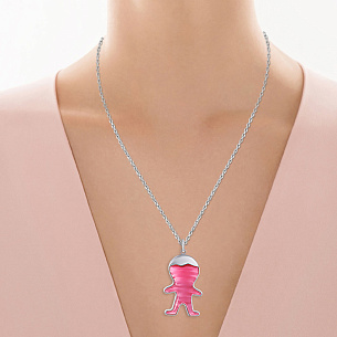 Подвеска из серебра с стеклами, фианитом