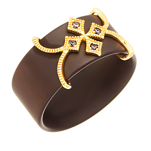 Кольцо из серебра с керамикой и циркониями