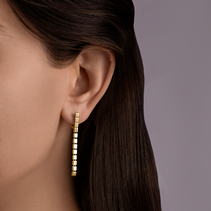 Серьги с английским замком из желтого золота