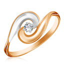 Кольцо из красного золота с фианитом