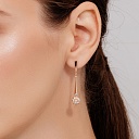 Серьги с английским замком из красного золота с бриллиантами