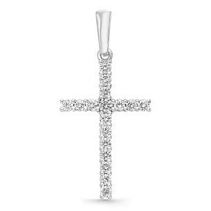 Подвеска из белого золота с бриллиантом