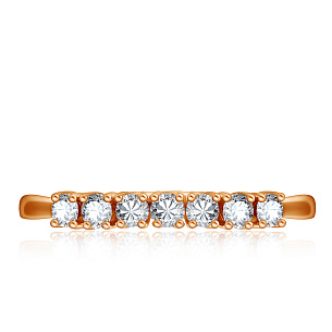 Кольцо из красного золота с бриллиантом