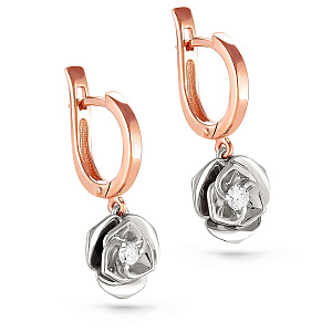 Серьги с английским замком из красного золота