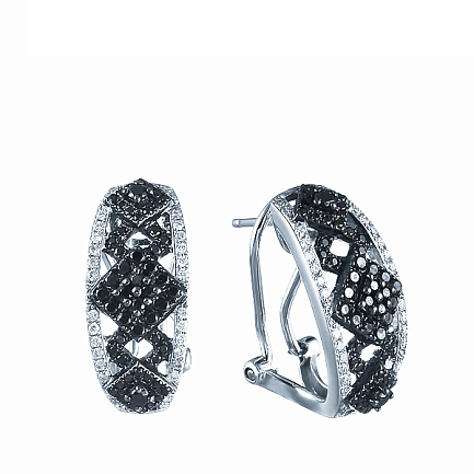 Серьги из белого золота с бриллиантами
