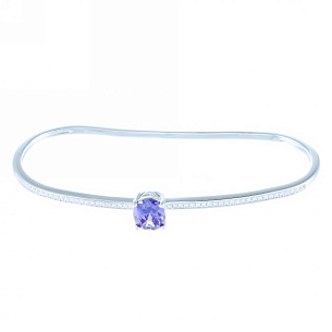 Браслет декоративный на ладонь из серебра с фианитом