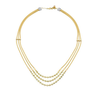 Колье из желтого золота с фианитом