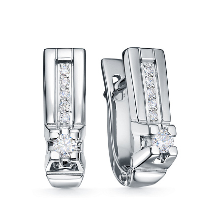 Серьги из белого золота с бриллиантами