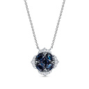 Колье из белого золота с бриллиантами, сапфиром