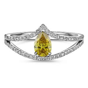 Кольцо из белого золота с бриллиантами