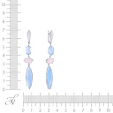 Серьги с английским замком из серебра с кварцем