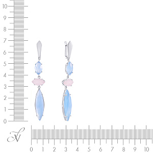 Серьги с английским замком из серебра с кварцем