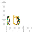 Серьги с английским замком из желтого золота с бриллиантами