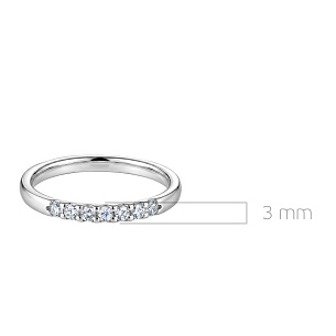 Кольцо обручальное из белого золота с бриллиантами