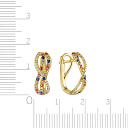 Серьги с английским замком из желтого золота с бриллиантами