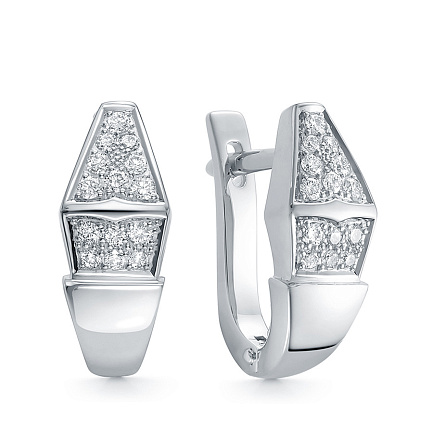 Серьги из белого золота с бриллиантами