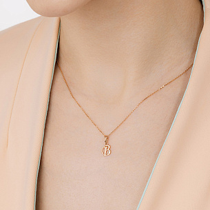 Подвеска из красного золота с бриллиантом