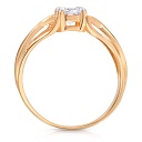 Кольцо из красного золота с фианитом