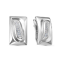 Серьги с английским замком из белого золота с бриллиантами