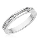 Кольцо обручальное из белого золота с бриллиантами