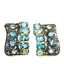 Серьги из желтого золота с бриллиантами, сапфирами